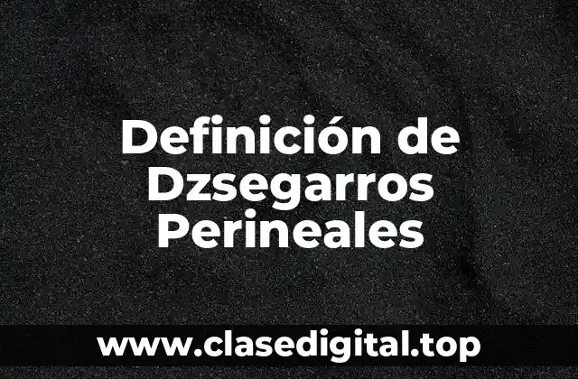 Definición de Dzsegarros Perineales