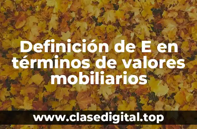 Definición de E en términos de valores mobiliarios