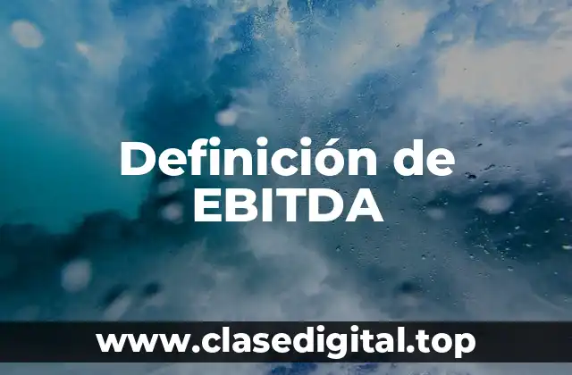 Definición de EBITDA