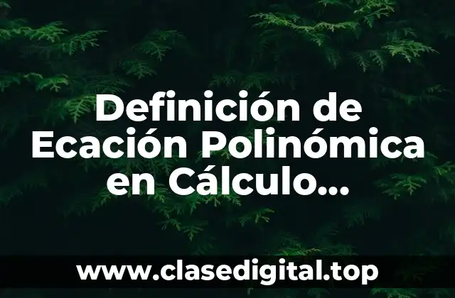 Definición de Ecación Polinómica en Cálculo Diferencial