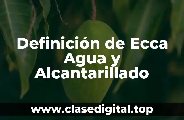 Definición de Ecca Agua y Alcantarillado