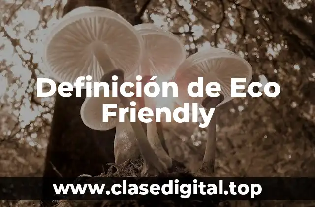 Definición de Eco Friendly