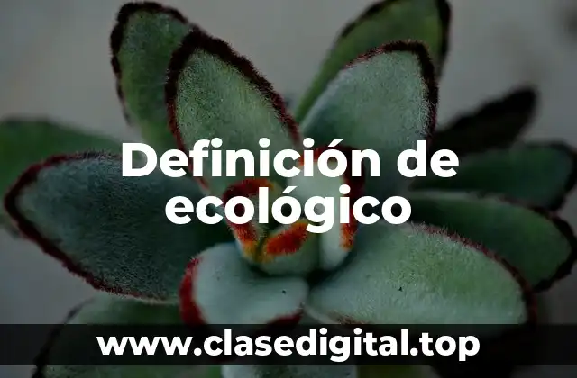 Definición de ecológico