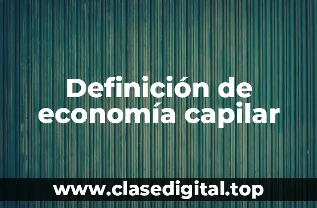 Definición de economía capilar