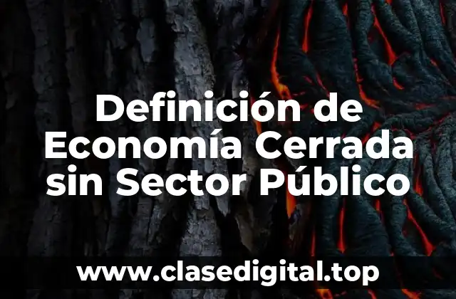 Definición de Economía Cerrada sin Sector Público
