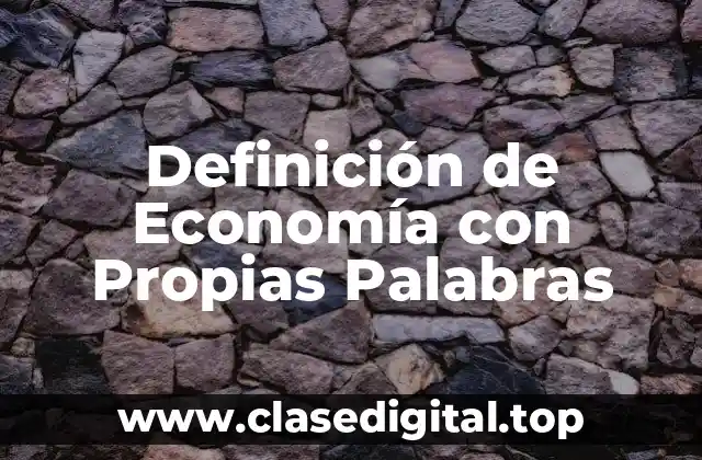 Definición de Economía con Propias Palabras