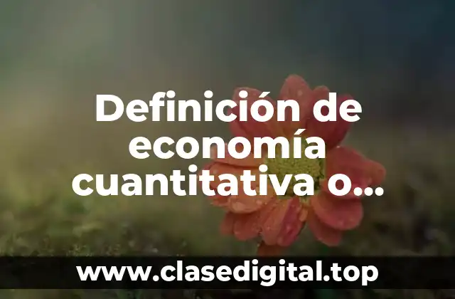 Definición de economía cuantitativa o eonometia