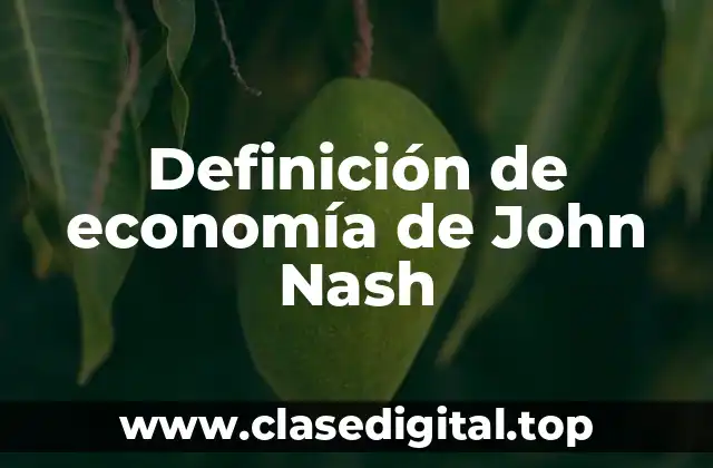 Definición de economía de John Nash