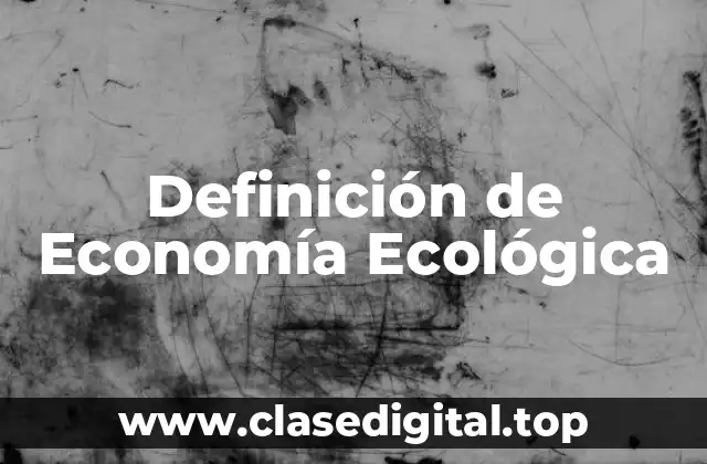 Definición técnica de Economía Ecológica