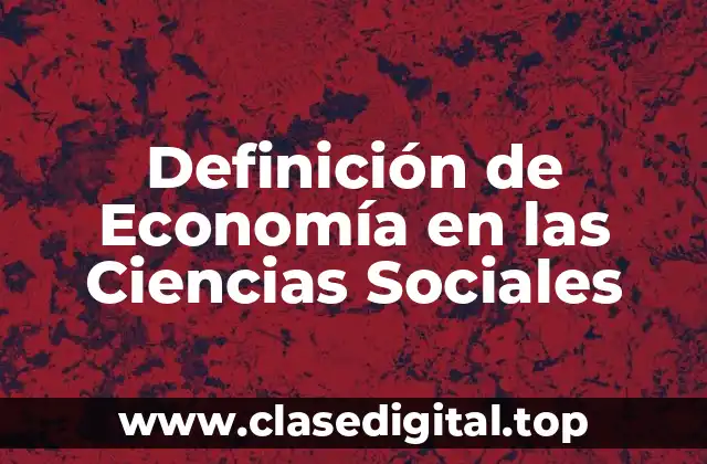 Definición Técnica de Economía en las Ciencias Sociales