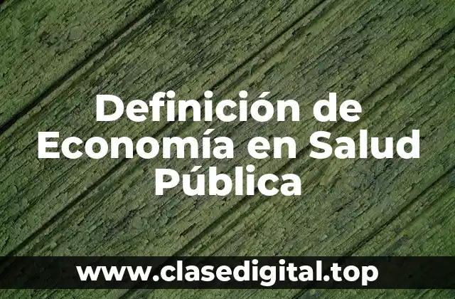 Definición de Economía en Salud Pública