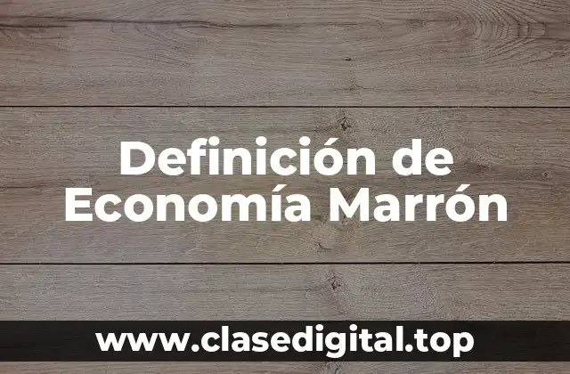 Definición de Economía Marrón