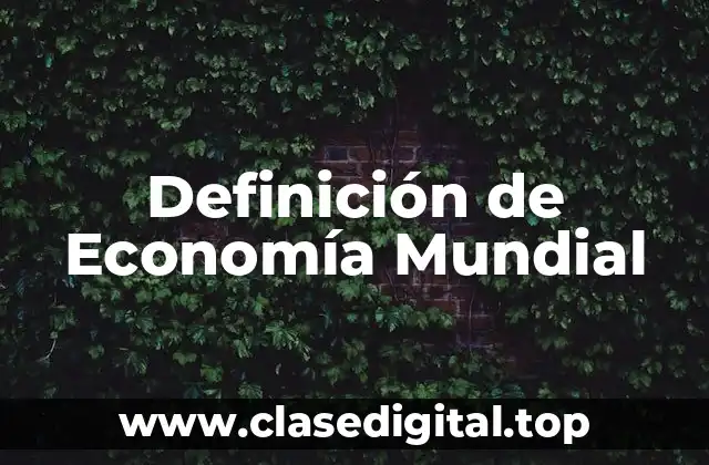 Definición técnica de Economía Mundial
