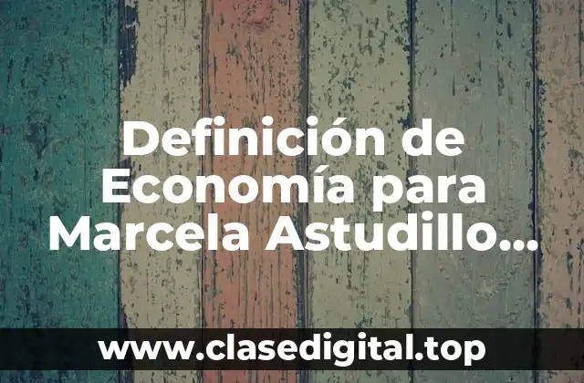 Definición de Economía para Marcela Astudillo Moya