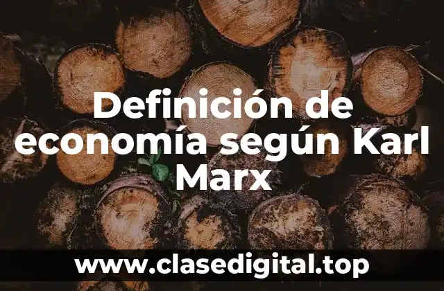 Definición de economía según Karl Marx