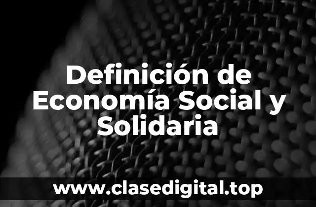 Definición de Economía Social y Solidaria