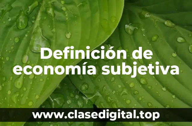 Definición de economía subjetiva