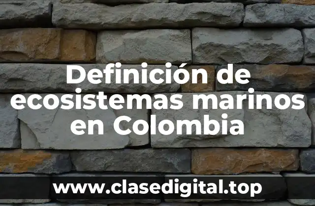 Definición de ecosistemas marinos en Colombia