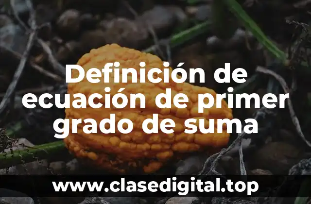 Ejemplos de ecuaciones de primer grado de suma