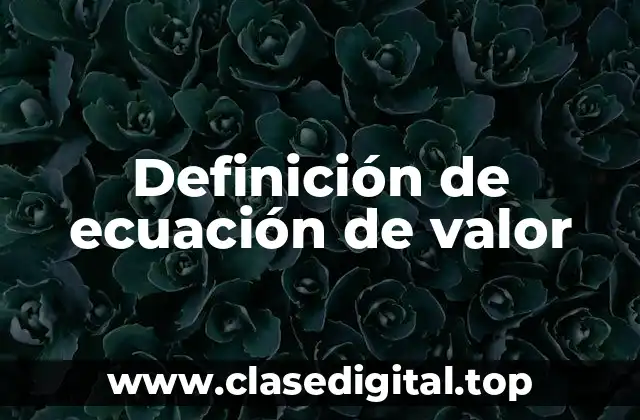 Definición de ecuación de valor