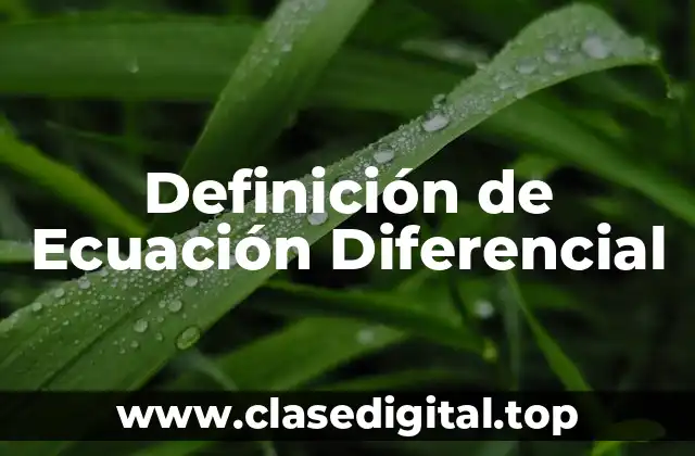 Definición técnica de ecuación diferencial