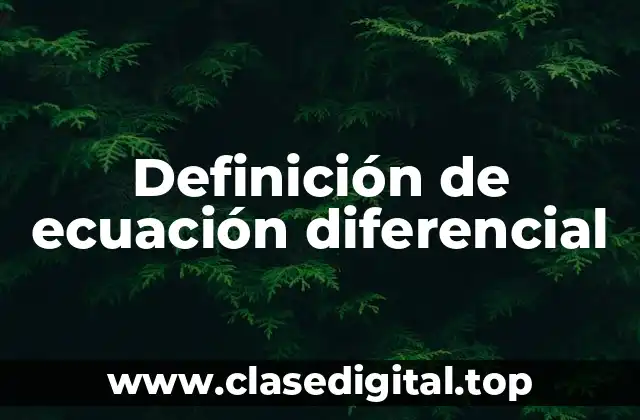 Definición técnica de ecuación diferencial