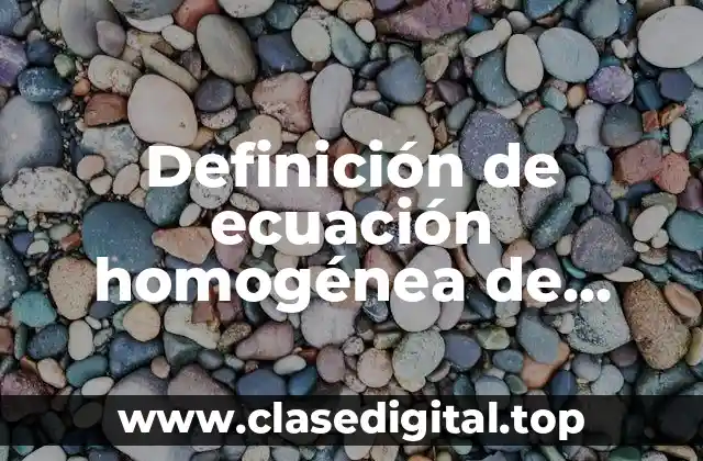 Definición de ecuación homogénea de primer grado