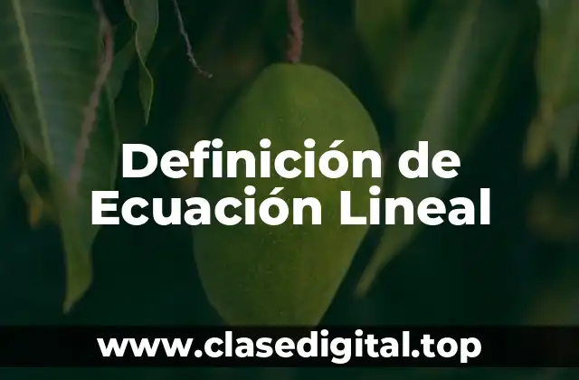 Definición técnica de ecuación lineal