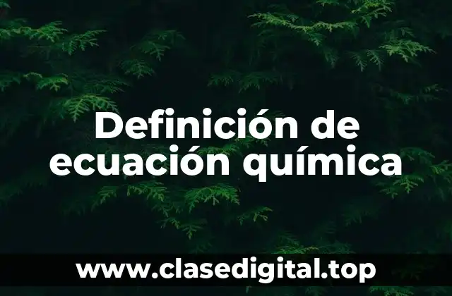 Definición técnica de ecuación química