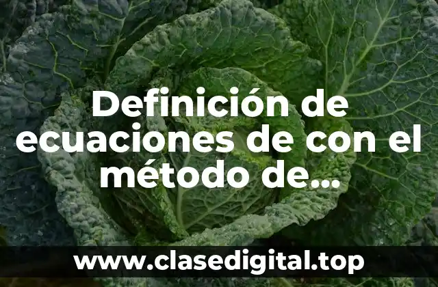 Definición de ecuaciones de con el método de igualación