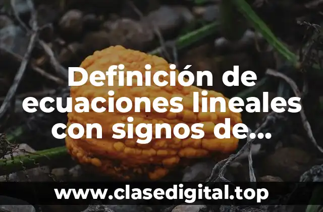 Definición de ecuaciones lineales con signos de agrupación