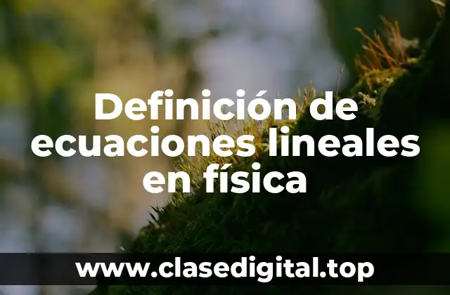 Definición de ecuaciones lineales en física