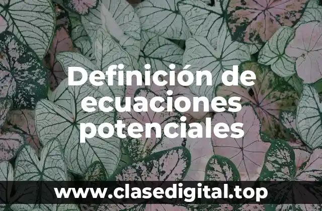 Definición técnica de ecuaciones potenciales
