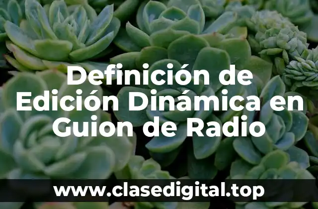 Definición de Edición Dinámica en Guion de Radio