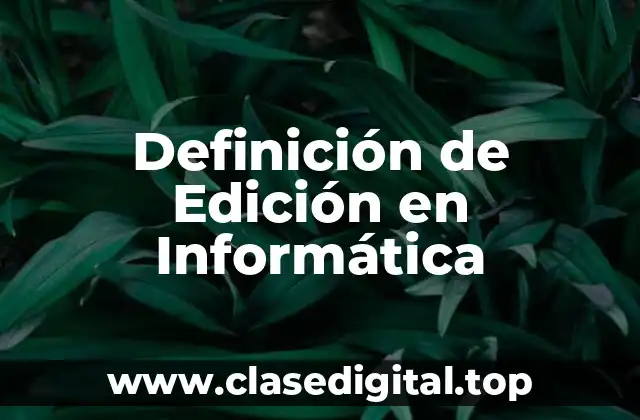 Definición de Edición en Informática