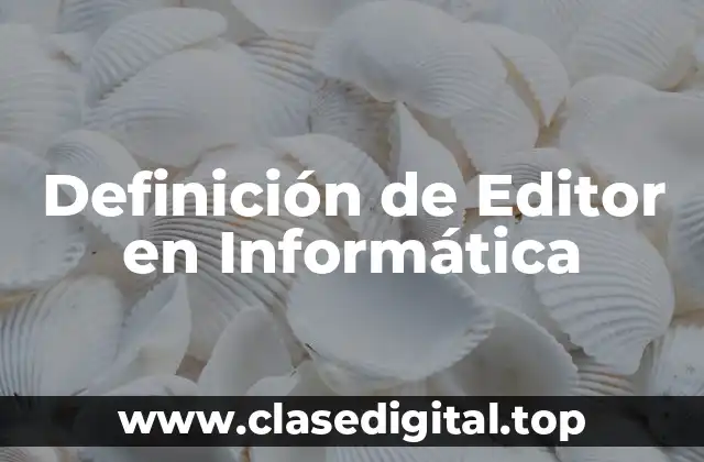 Definición de Editor en Informática