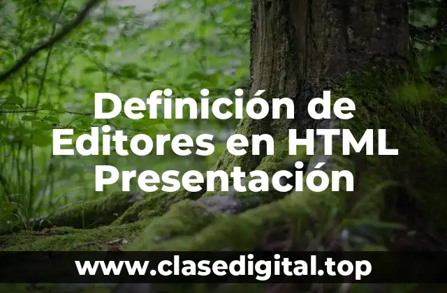 Definición de Editores en HTML Presentación