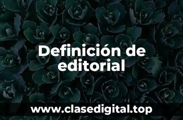 Definición de editorial