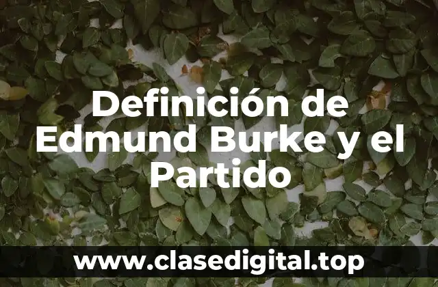 Definición de Edmund Burke y el Partido
