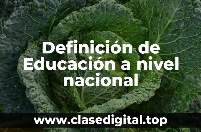 Definición de Educación a nivel nacional