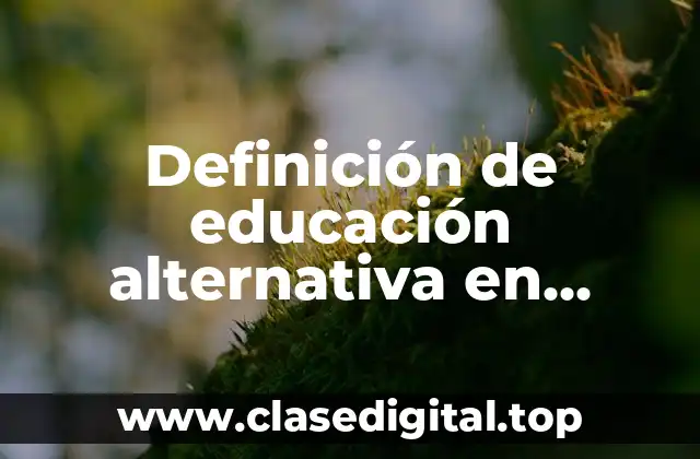 Definición de educación alternativa en Bolivia