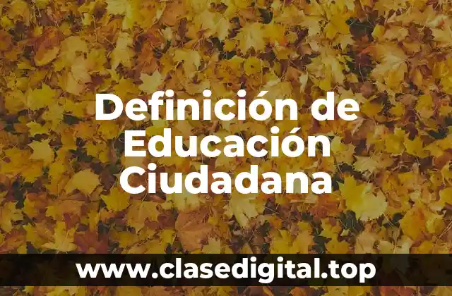 Definición de Educación Ciudadana