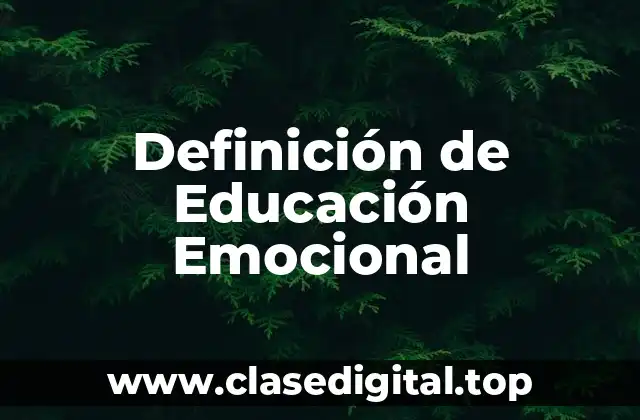 Definición técnica de Educación Emocional