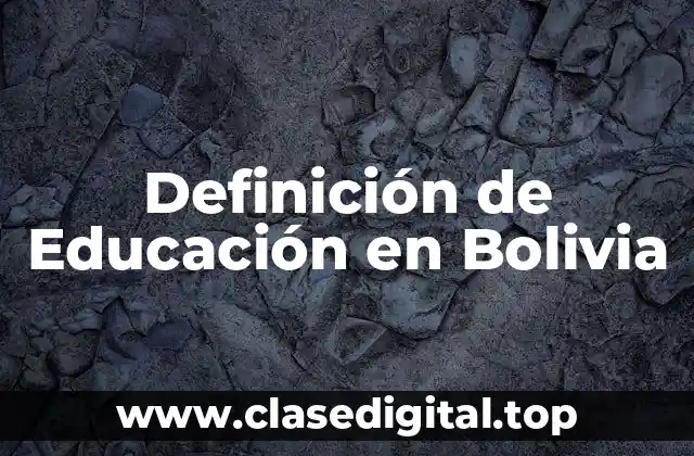 Definición de Educación en Bolivia