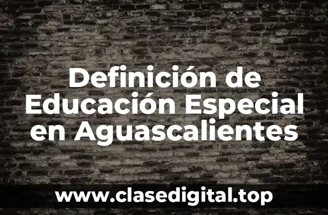 Definición de Educación Especial en Aguascalientes