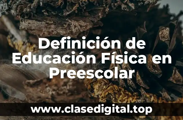 Definición Técnica de Educación Física en Preescolar