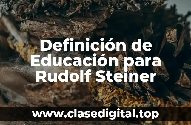 Definición de Educación para Rudolf Steiner