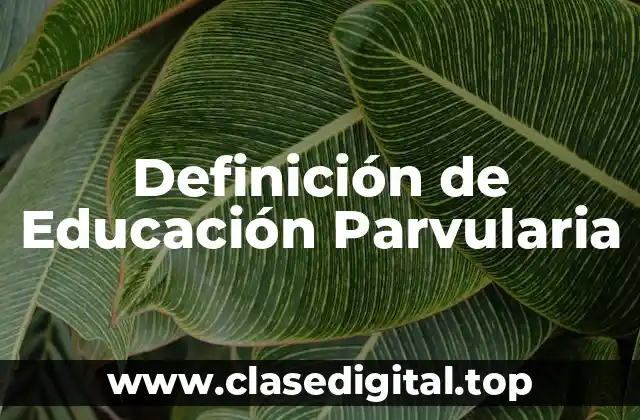 Definición de Educación Parvularia