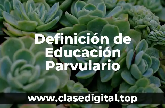 Definición de Educación Parvulario