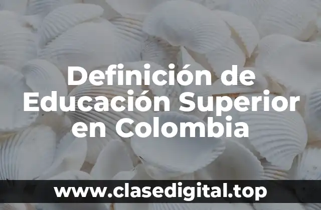 Definición de Educación Superior en Colombia
